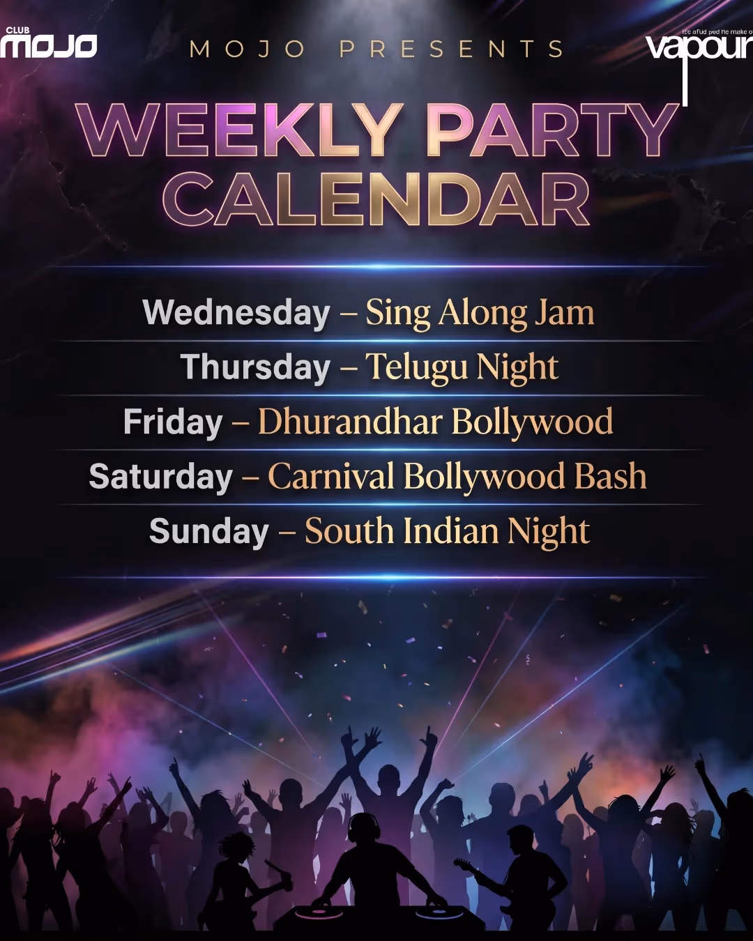 Your Weekly Party Calendar