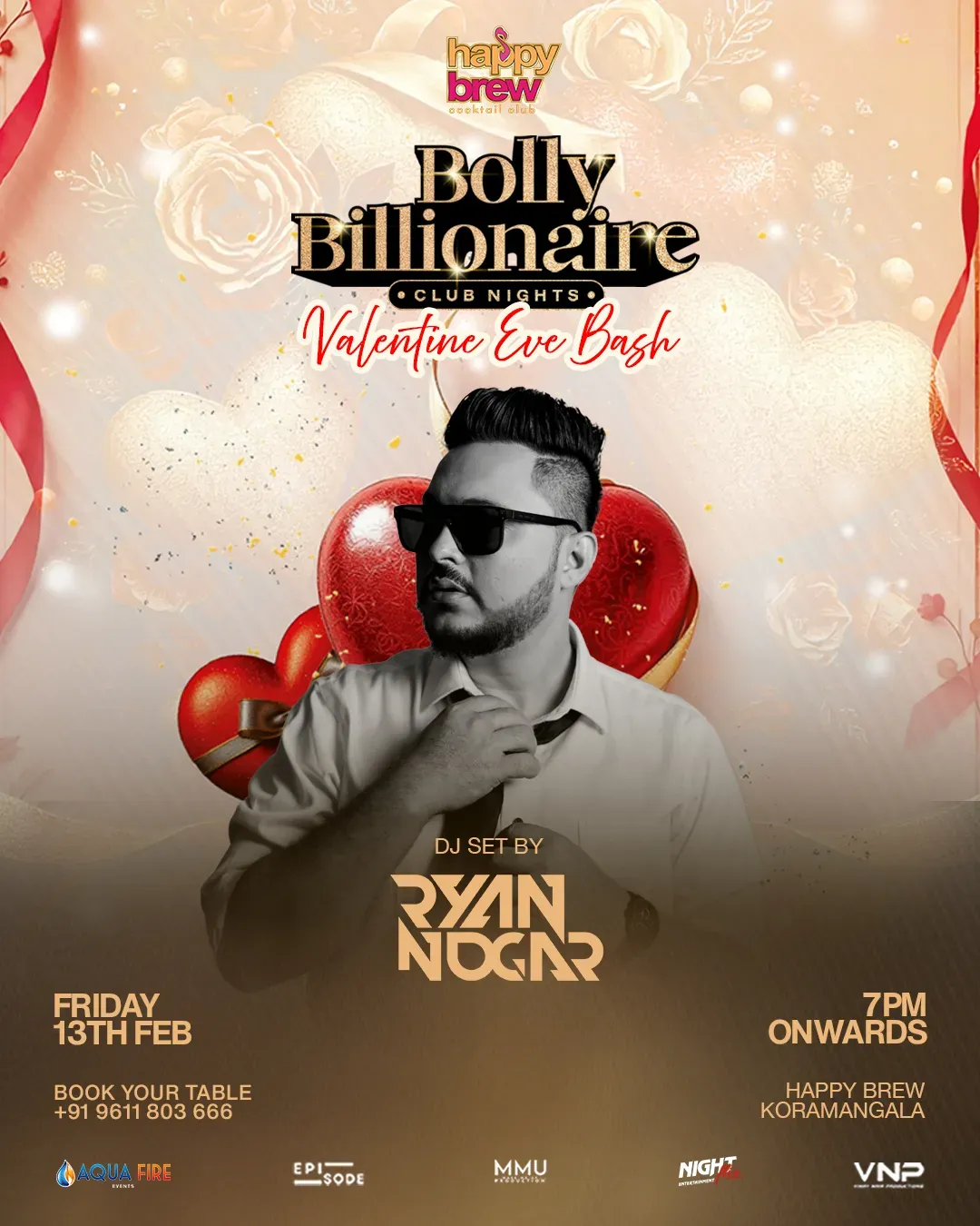 Bolly Billionaire – Valentine Eve Bash at Happy Brew