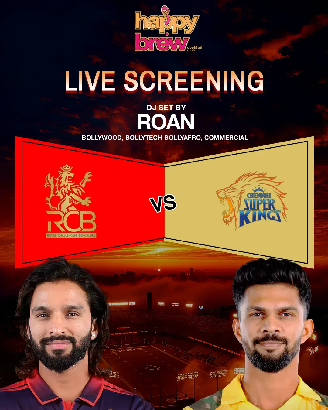 RCB vs CSK Live Screening ft. DJ Roan