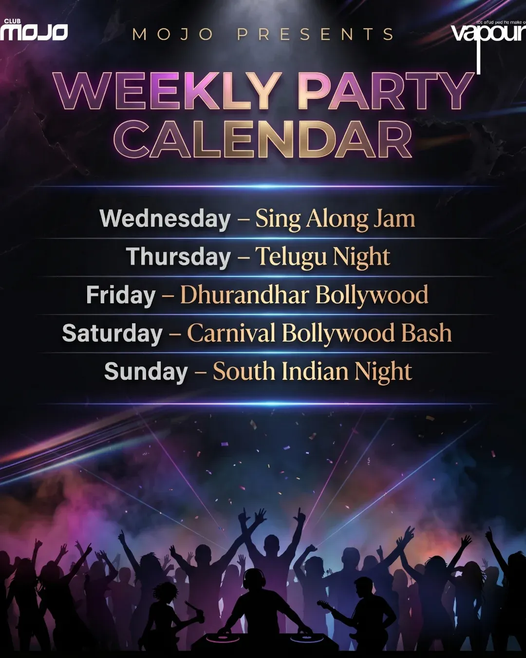 Your Weekly Party Calendar