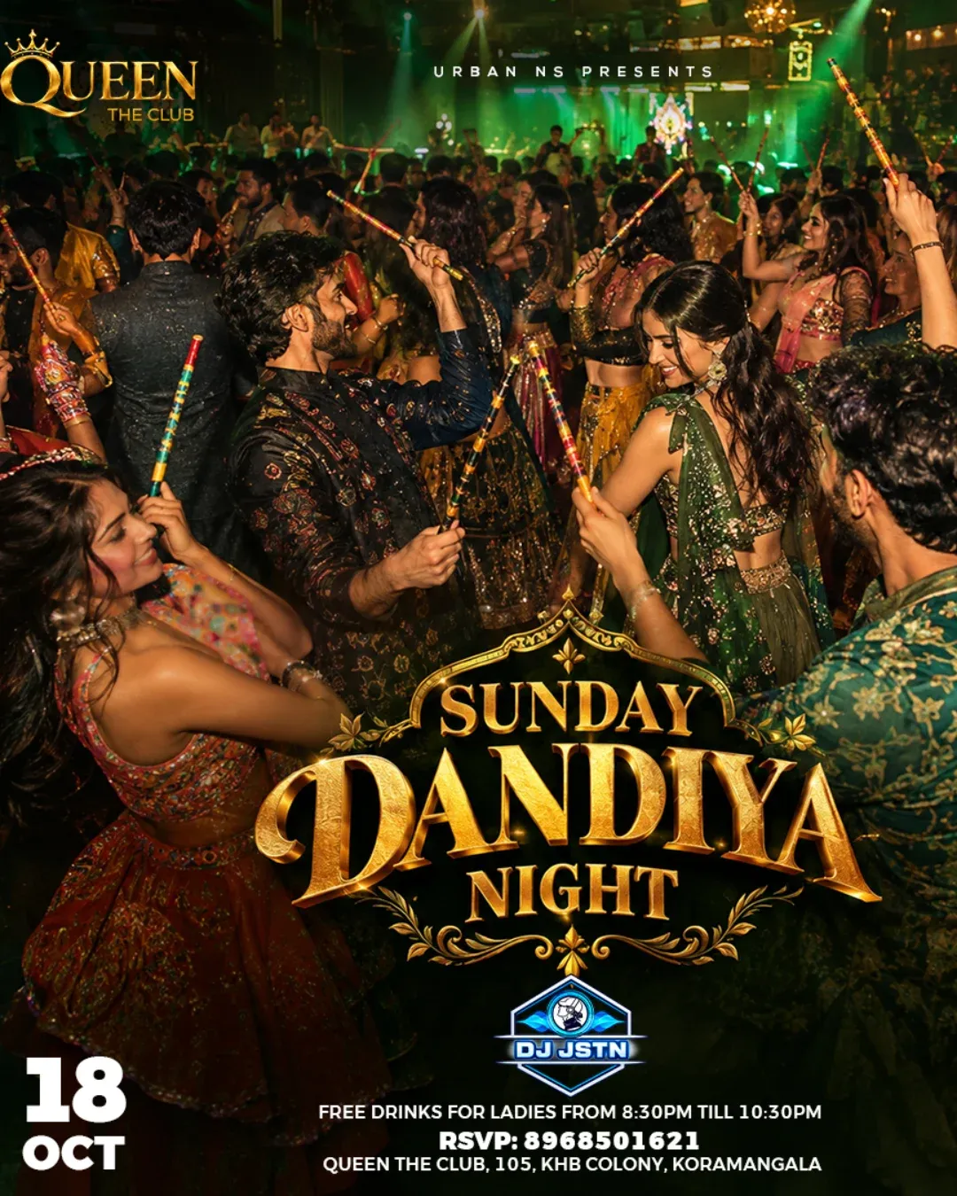 Sunday Dandiya Night at Queen The Club!